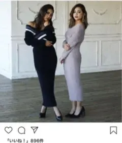 RESEXXY  フロントクロスリブフェザーワンピース