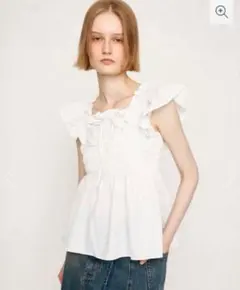MOUSSY フリルショルダー ホワイト キャミソール トップス - メルカリ