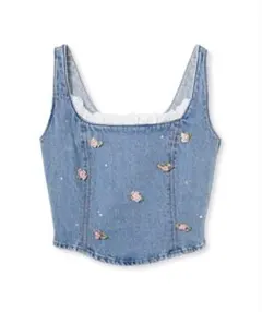 [L.B CANDY STOCK] バリエーションビジューデニムビスチェ