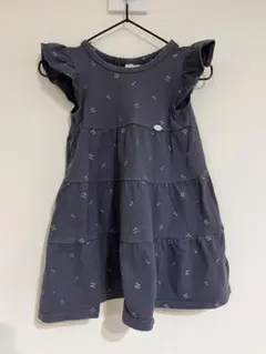 petit main ネイビー 花柄 ワンピース 90