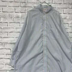 ブルックスブラザーズ長袖シャツ！ストライプ　ブルーXL 0318