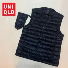 UNIQLO ユニクロ　ウルトラライトダウン　ベスト　巾着付　黒