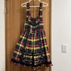 pinkhouseピンクハウスシャギー起毛タータンチェックノースリーブ