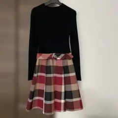 ブルーレーベルクレストブリッジ⭐️切り替えニットワンピース