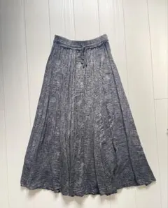 グレー フレアスカート リネン風