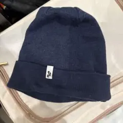 Nikeネイビー ニット帽 ロゴタグ付き