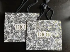 dior 紙袋　中　ショッパー　ホリデー　蝶　花　2枚　リボン　白　ホワイト