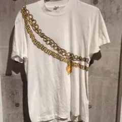 スクリーンスターズ 80s USA製　チェーンプリント Tシャツ Lサイズ