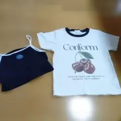 チェリープリント Tシャツ キャミソール セット