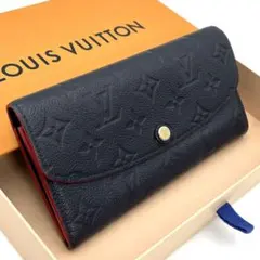 【美品】ルイヴィトン　アンプラント　ポルトフォイユエミリー 長財布　マリーヌ