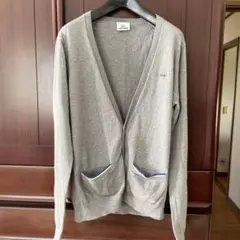 LACOSTE グレー Vネックカーディガン サイズ2
