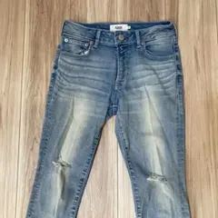 AZUL BY MOUSSY ライトブルースキニーデニム ダメージ