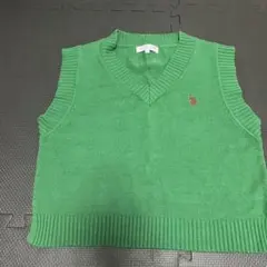 U.S. POLO ASSN. グリーン ニットベスト Fサイズ