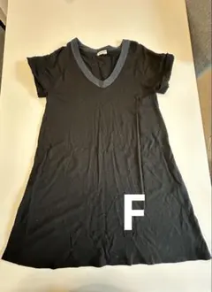 黒のVネック半袖チュニック フリーサイズ