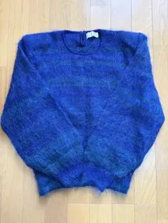 【クリーニング済み】BLOANO 青系 長袖ニット 肩パッド入り