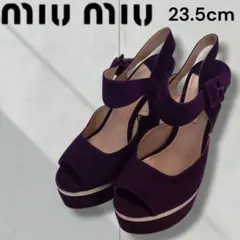 【極美品】ミュウミュウ　チャンキーヒール　厚底　スエード　サンダル　ヒール