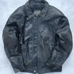【90s】 レザージャケット 本革 牛革 フェード ストリート アメカジ L