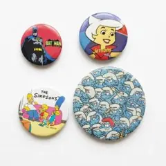 アメリカンヴィンテージ 缶バッジ4点セット 当時物 レトロ シンプソンズのサムネイル