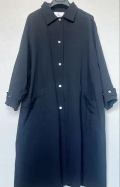 【試着のみ、タグ付き】FASHIRU ステンカラーコート・ブラック soutien collar coat - long/3color | F A S H I R U
