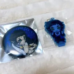 鬼滅の刃　獪岳　ランダムグリッター缶バッジ　ここみえ　アクリルキーホルダー