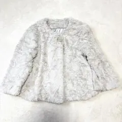 ファー コート ジャケット ノーカラー M