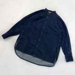 ディーゼル　バンドカラー　デニムシャツ　XS 青　ノーカラー　DE-NOVA