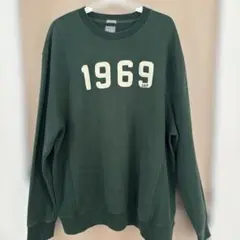 GAP スウェット トレーナー XL グリーン 1969 ロゴ ワッペン 裏起毛