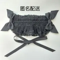 【匿名配送】 BABY creamy ribbon ヘッドドレス 黒×黒のサムネイル