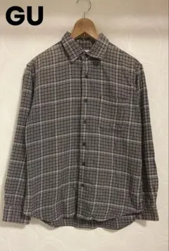 GU(ジーユー)チェック柄ネルシャツ ラウンド裾 Sサイズ