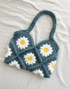 バッグ ハンドメイド ハンドバッグ 編み物 毛糸 モチーフ編み 韓国 かぎ編み