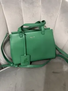 最終値下げ　アニエスベー　グリーン ハンドバッグ ショルダーバッグ　アニエスb