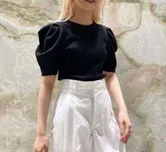 H beauty&youth コットンリブタックTシャツのサムネイル
