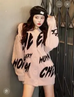 Darichグラフィックジャガードニットカーディガン （PINK）