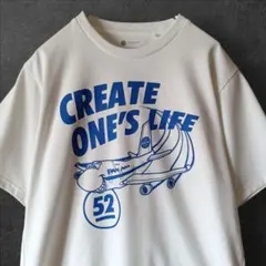 ミズノ PANAM 飛行機 プリント Tシャツ L 古着 ストリート エアライン