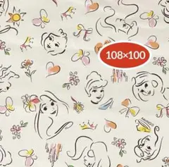 ディズニープリンセス　綿生地　108×100 アリエル　シンデレラ　ラプンツェル