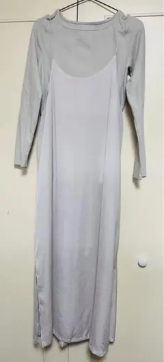 別々での着用可　セットキャミワンピース+リブニット