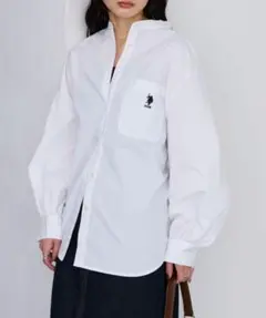 新品　U.S. POLO ASSN. バンドカラーワンポイント刺繍シャツ