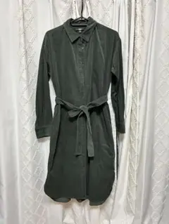 ユニクロ　コーデュロイワンピース（長袖） オリーブグリーン