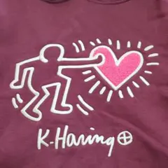 K-Haring キースヘリング ロゴ刺繍フーディー上下スウェット 3L美品