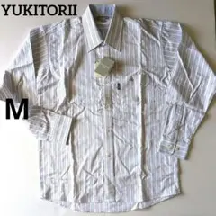 未使用　YUKITORII　鳥居ユキ　長袖　ワイシャツ　ストライプシャツ　日本製のサムネイル