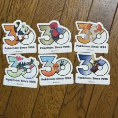 ポケモン　メガフェスタ　 韓国限定ランダムステッカー 30周年　6枚セット