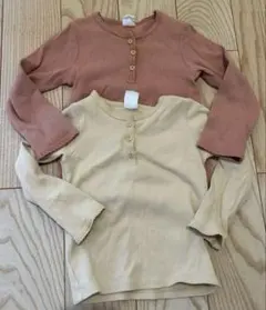 H&M ベビー トップス 2枚セット 80cm 長袖 リブ 色違い 保育園