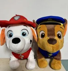 【タグ付き】パウ・パトロール ぬいぐるみ 2体セット（チェイス＆マーシャル）