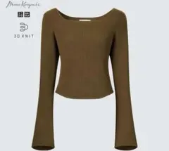 UNIQLO×Mame Kurogouchi 3Dリブスクエアネックセーター