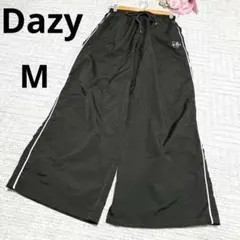 Dazy デイジー ワイドパンツ ワーク シャカシャカ ブラック シンプル M