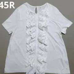 45R インドカラミdeレースTシャツ 半袖 ブラウス 白 45rpm - メルカリ