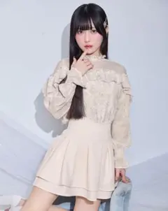 michellMacaron ミシェルマカロン 美脚スカート ホワイトアイボリー