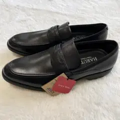 【未使用タグ付き】ハルタ　本革　ローファー　革靴　26.5 ブラック