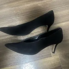 FABIO RUSCONI ブラックハイヒール　Vカット