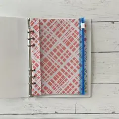 A5 6穴 システム手帳リフィル インデックス 5山 収納袋付 チェック柄